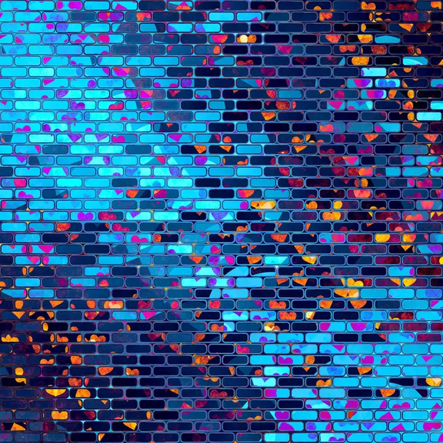 Valentinstag - künstlerische Herzmusterwand 2K Hintergrundbild