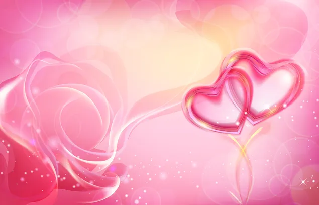 Valentinstag - künstlerische rosa Herzen