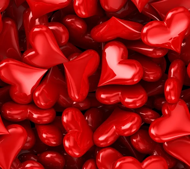 Valentine's day - artistic red hearts candies