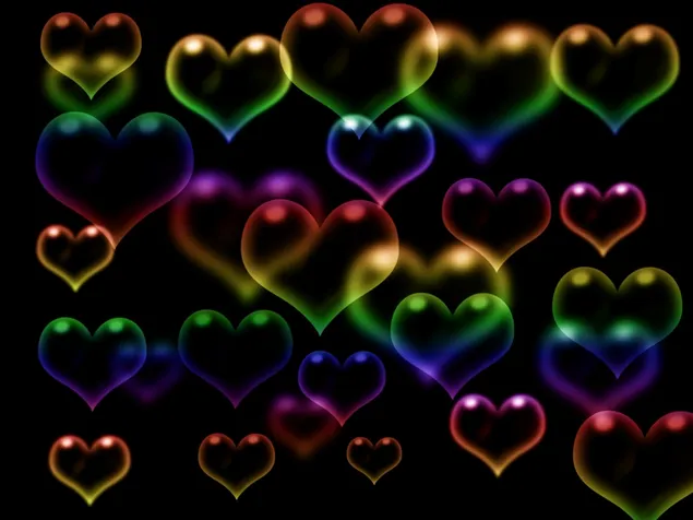 Valentine's day - bubble hearts 2K wallpaper