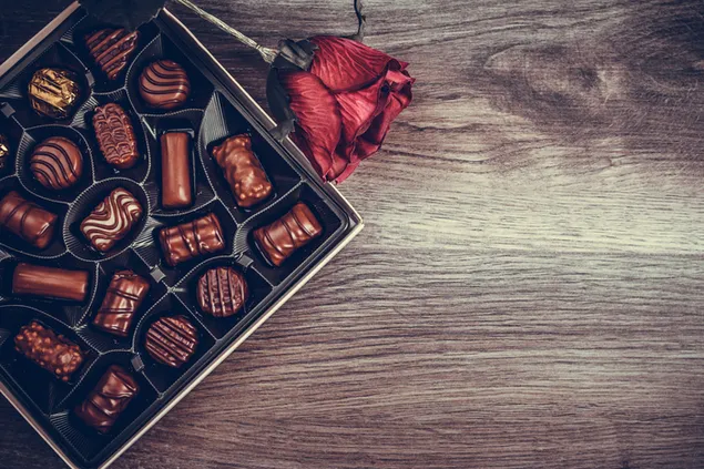 バレンタインデー-箱の中のチョコレート