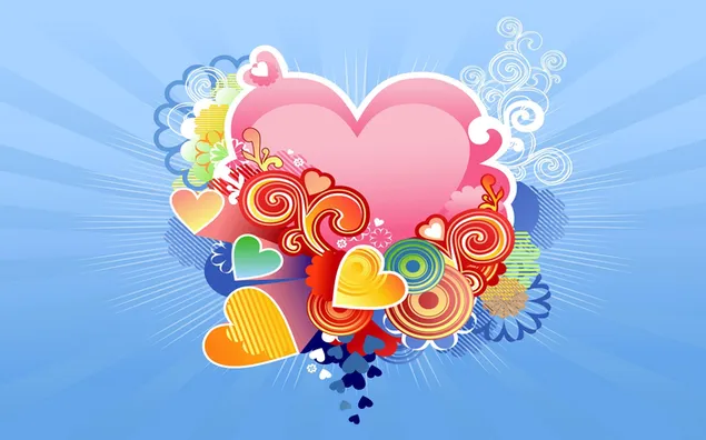 Día de San Valentín - corazón artístico colorido