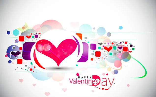 Día de San Valentín - corazones artísticos coloridos 2K fondo de pantalla