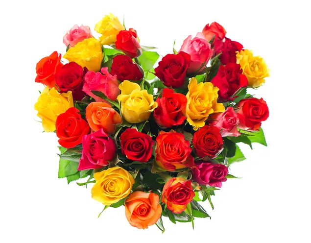 Valentine's day - Colorful roses heart