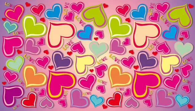 Día de San Valentín - corazones vectoriales coloridos