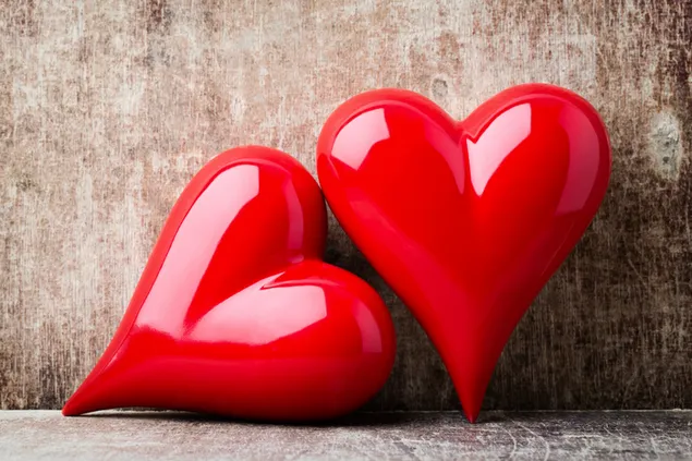 Valentinstag - süße rote Herzpaare herunterladen