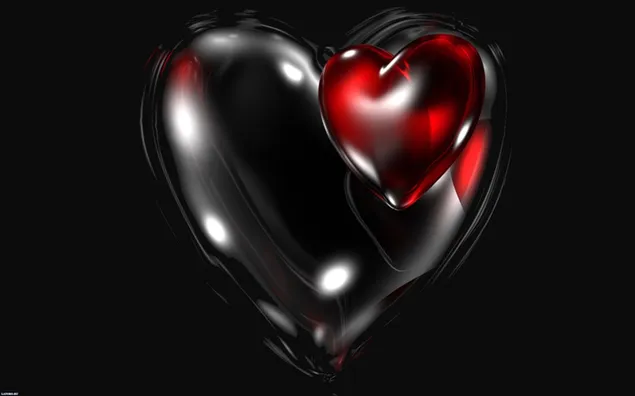 Valentynsdag - donker hart 2K muurpapier