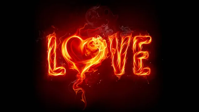Valentynsdag - vuur liefde 2K muurpapier