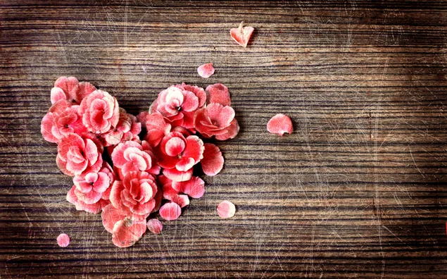 Valentīna diena - ziedu ziedlapiņas sirds lejupielādēt