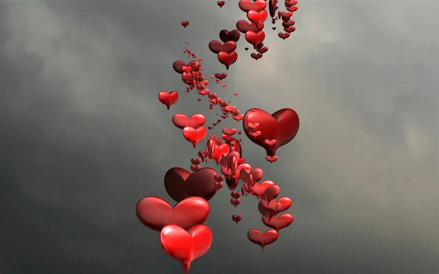 Día de San Valentín - corazones voladores