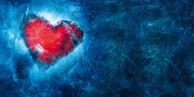 Valentijnsdag - Frozen Heart 4K achtergrond