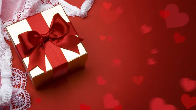 Día de San Valentín - regalo y el corazón bokeh