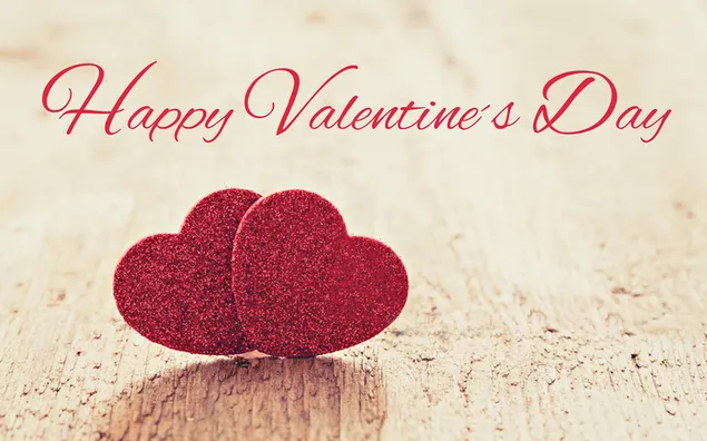 Valentijnsdag - paar met glitterrode harten 2K achtergrond