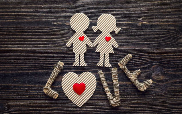 情人节——手工爱心装饰 2K 壁纸