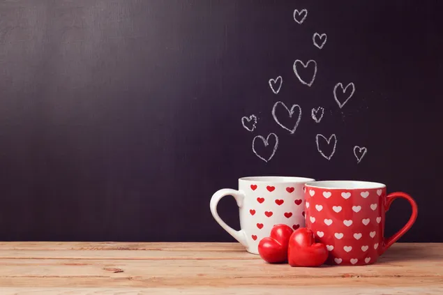 Día de San Valentín - tazas de café de corazón descargar