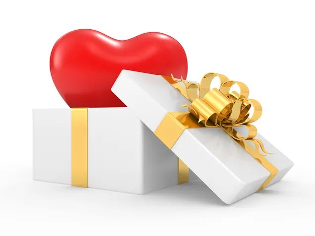 Día de San Valentín - Corazón dentro de la caja de regalo
