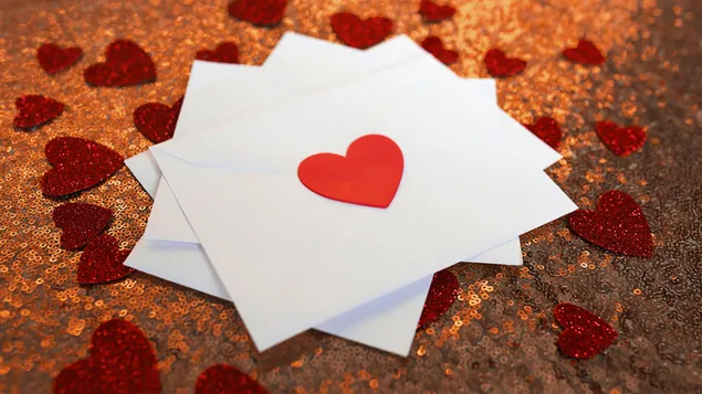 Dita e Shën Valentinit - letër dashurie për zemrat 2K sfond