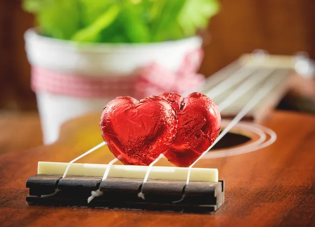 Valentine's day - Hearts on the guitar