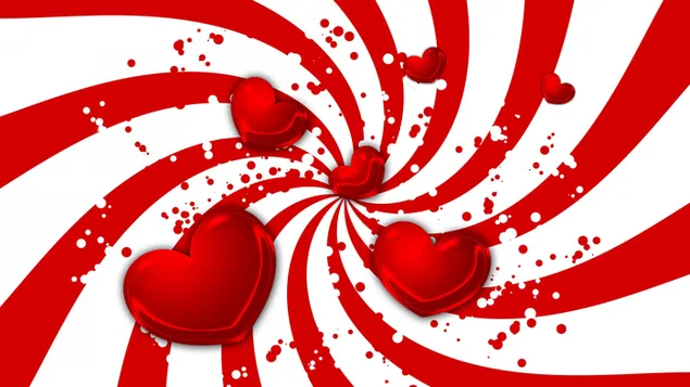 Hari Valentine - garis-garis merah hati berputar unduhan