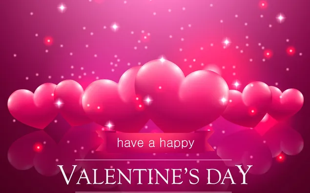 Día de San Valentín - hermosos corazones rosados ​​brillan