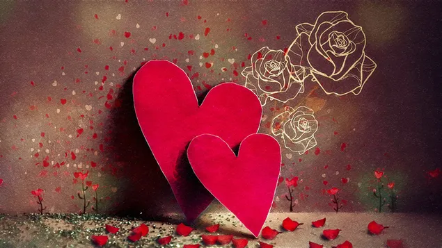 Valentinsdag - pink hjerte skåret ud download