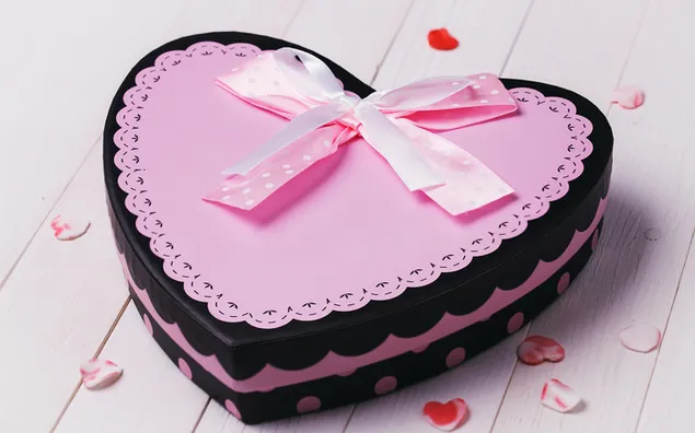 Vältesdag - rosa Häerz Kaddosbox 2K Tapeten