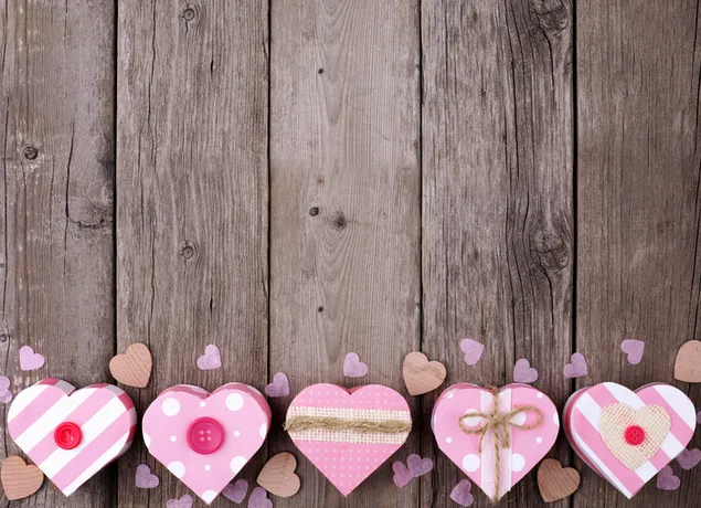 Valentinstag - rosa Herzgeschenkdekoration herunterladen