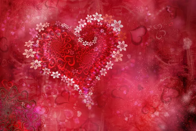 Día de San Valentín - Corazones florales rojos
