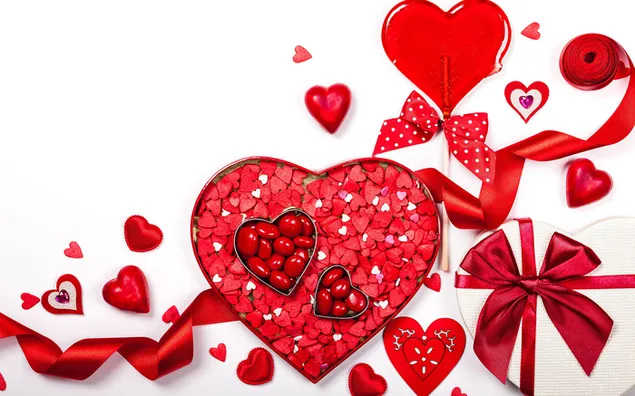 Valentinstag - rote Herzsüßigkeitsdekoration
