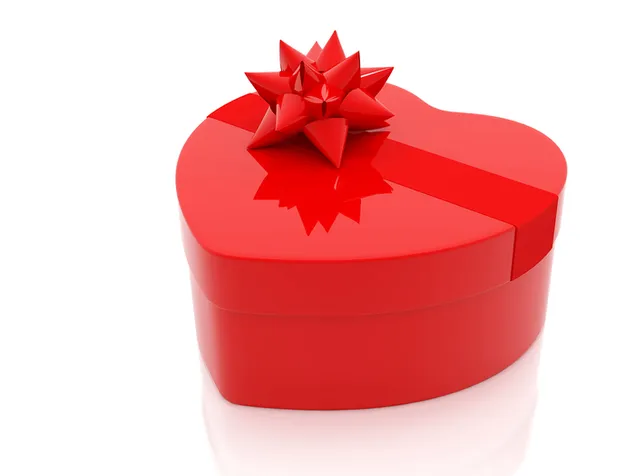 Día de San Valentín - caja de regalo de corazón rojo