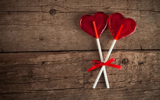 Valentinsdag - slikkepinde med rødt hjerte download