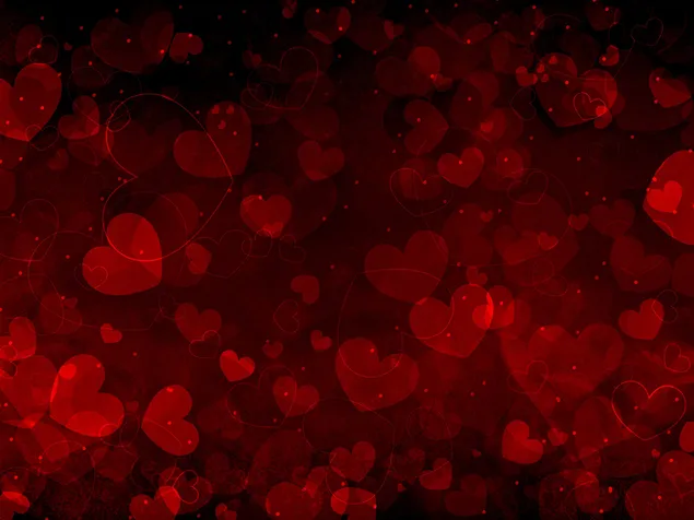 Valentinstag - rote Herzen Bokeh herunterladen