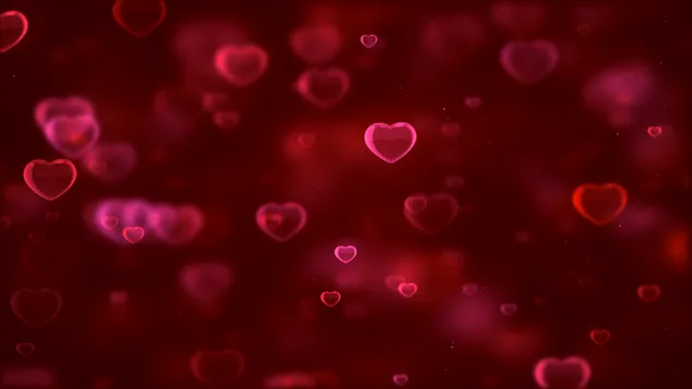 Día de San Valentín - burbujas de corazones rojos