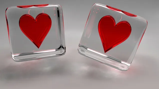Valentinstag - rotes Herzglas