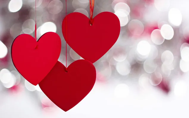 Día de San Valentín - decoración colgante de corazones rojos