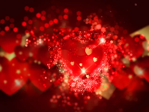 Día de San Valentín - Destellos de corazones rojos