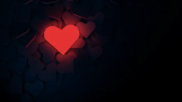 Día de San Valentín - corazón de luz roja
