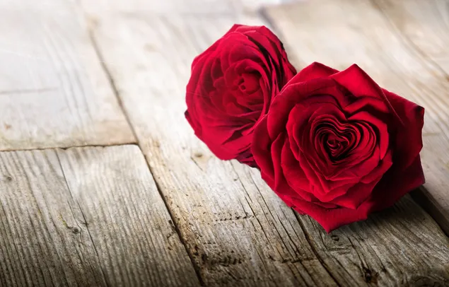 Valentinstag - Rotes Rosenherz 2K Hintergrundbild