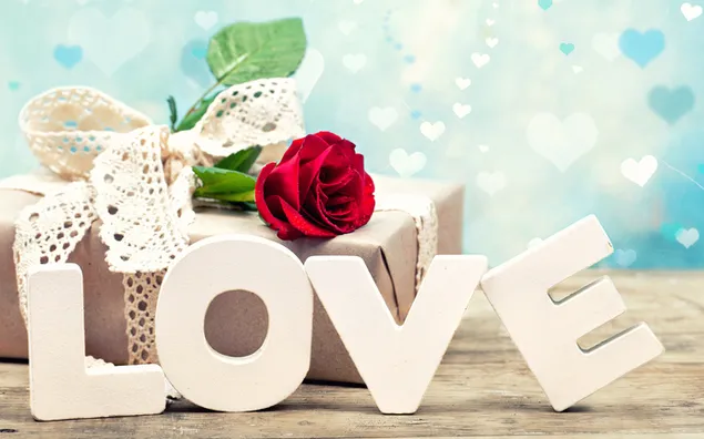 Valentinstag - Rosen- und Liebesdekoration 2K Hintergrundbild