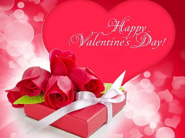 Día de San Valentín - rosas y regalo