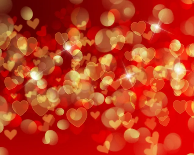 Valentinstag - glänzende Herz-Bokeh-Lichter