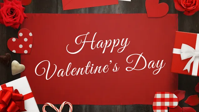 Valentinstag - Valentinstagsdekoration und -geschenke 2K Hintergrundbild