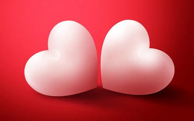 Valentine's day - white heart balloon pairs