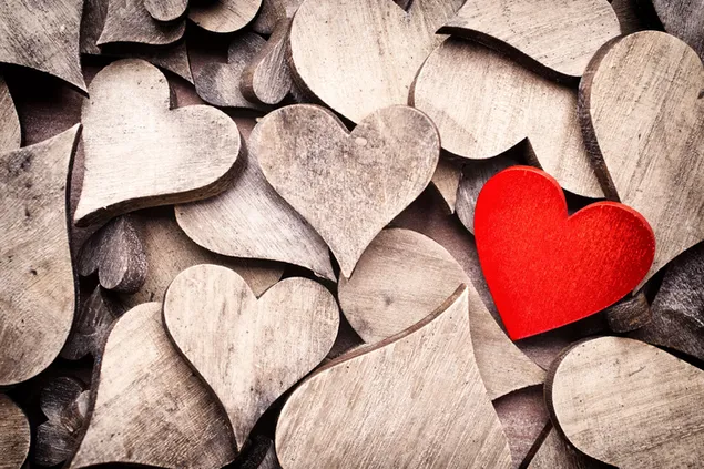 Día de San Valentín - corazones de madera descargar