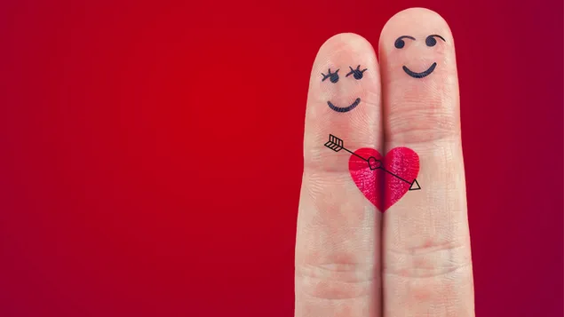 Valentinstag-Kunst - Paar-Finger-Index und Mittelfinger herunterladen