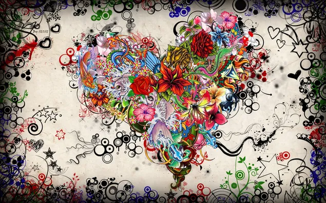 Valentines Day -Colorful Artistic Heart HD wallpaper