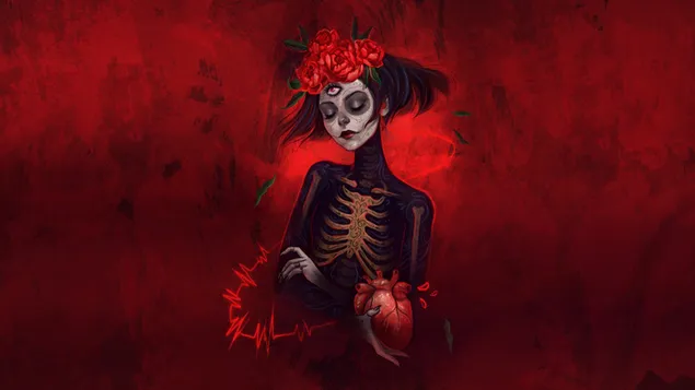 Dan zaljubljenih - žena kostur 4K pozadina