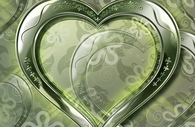 Valentinstag - digitales grünes Herz
