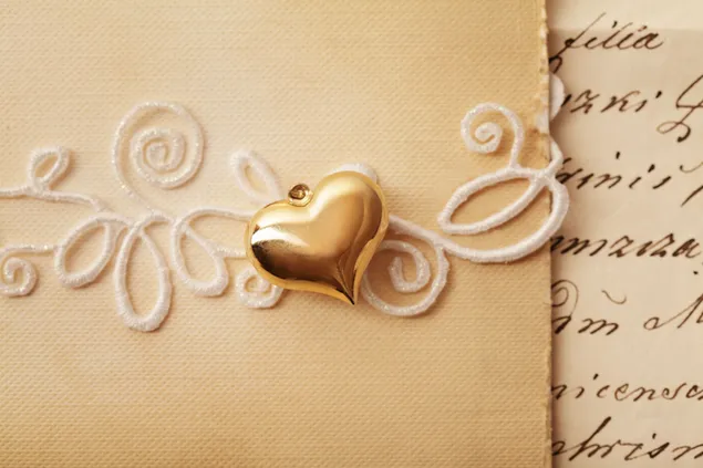 Valentinstag - goldene Herzdekoration
