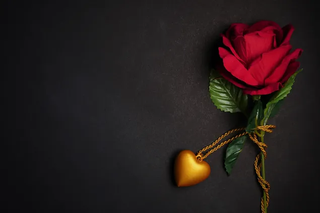 Valentinstag - Herzanhänger und die Rose